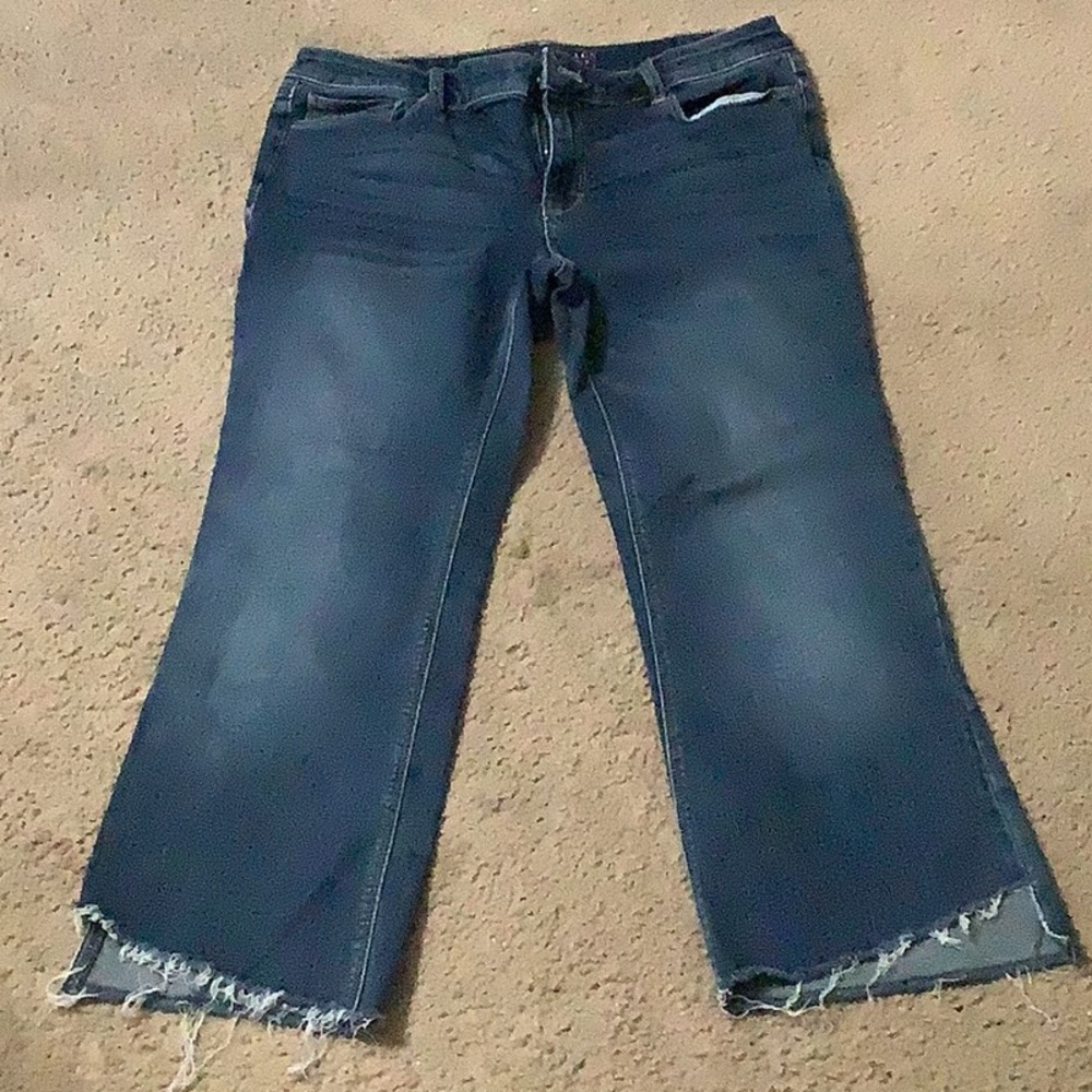 White House Black Market Blue Flare Wide Leg Jeans